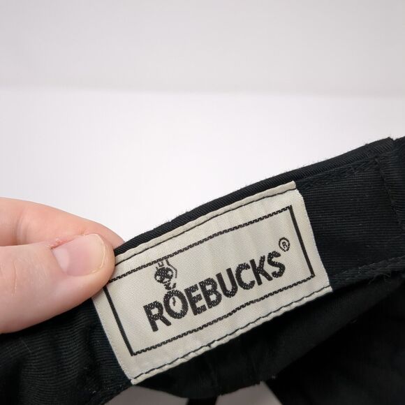 Roebucks Slideback Hat Black One Size Adjustable Vented Holes 6 Panel Blank - Picture 9 of 9